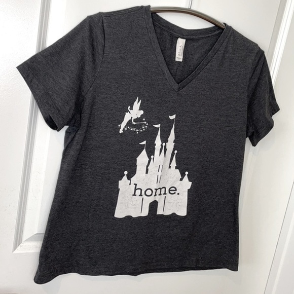BELLA CANVAS | Women’s BELLA CANVAS DISNEYLAND Theme Charcoal Gray V Neck Shirt - Picture 5 of 6